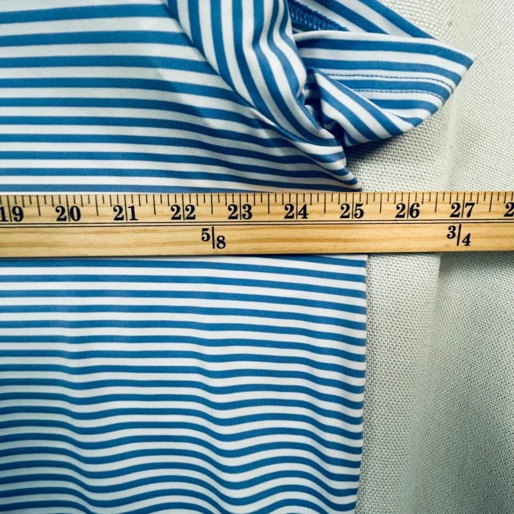 RLX Ralph Lauren Mens Polo Shirt Mens XL Blue White‎ Striped Performance Golf